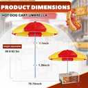 6.5ft Commercial Hot Dog Cart Umbrella, 7.5ft High Pole UV Blocking Waterproof Canopy for Outdoor Food Truck Mobile Vendors Catering Stand(Red and Yellow), Small