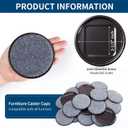 Ezprotekt 4" Round Carpet Bottom Furniture Caster Cups, 16 Pcs Reusable Furniture Coasters, Felt Furniture Sliders Pads to Protect Hardwood, Tile or Carpetd Floors from Scratches (Brown/Gray)