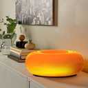 Creative Design Atmosphere Donut Lamp, Plug- in Bedsided Wall Sconce Or Ambient Lighting, Modern Orange Donut Light for Warm Decoration,Cute Table Light for Children's Room Or Living Room