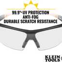 KLEIN TOOLS 60159 Safety Glasses, PPE Protective Eyewear with Semi Frame, Scratch Resistant and Anti-Fog, Clear Lens