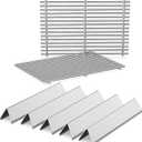 Spirit Grill Replacement Parts for Weber Spirit, 17.5" Grill Grates 15.3" Flavorizer Bars for Weber Spirit 300 & GS4 Spirit II 300, Spirit E-310 E-315 Grills with Front Control, for Weber 7639 7636