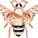 TACOMEGE Bee Cell Phone Ring Holder, Crystal Finger Ring Kickstand Compatible with Smartphone, Tablet, E-reader (Rose Gold)