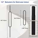 Sidasu 10-Pack Iron Balusters for Staircase Interior, 44-Inch Oval Design
