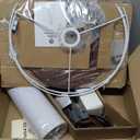 ELYONA Mid Century Floor Lamp with 3 Color Temperatures LED Bulb, Modern Wood Tripod Table Reading Standing Light, Wooden Shelf Floor Lamp for Farmhouse Living Room Bedroom Office Linen Shade Brown