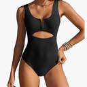 AI'MAGE Womens One Piece Swimsuits Tummy Control Bathing Suit 2025 Cutout High Waisted V Neck Monokini Swimwear L