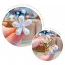 12pcs Small Mini Pearl Claw Clips with Flower Design, Sweet Nonslip Bangs Clips Decorative Hair Accessories for Women Girls