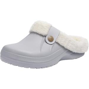 Beslip Classic Fur Lined Clogs Waterproof Winter Fuzzy Slippers for Women Men Indoor and Outdoor (11-11.5 Women/9.5-10 Men, Atmosphere)