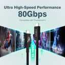 3 x LEIRUI Thunderbolt 5 Cable, 2.62 FT USB C to USB C Cable, 240W Charging, 80Gbps Data Transfer, Up to 120Gbps Bandwidth, 8K/4K Displays, for Thunderbolt 3/4,iPhone 16, MacBook, SSD,Dock,eGPU