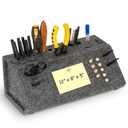 DOLLAR BOSS 3D Printer Tools Storage Box, Desktop Detachable Organizer for 3D Printing Accessories Grey Felt, 12" x 8" x 5"