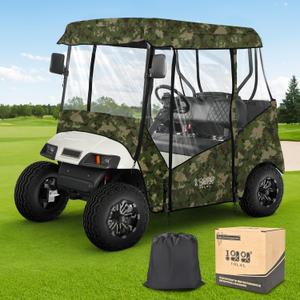 10L0L Universal Golf Cart Driving Enclosures for Club Car EZGO 2 Passenger Golf Cart, All Weather Waterproof Windproof