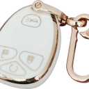 for Chevrolet Key Fob Cover Fit for Chevy Suburban Tahoe Traverse Buick Enclave Cadillac Escalade GMC Yukon (White 4-button)