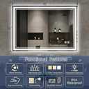 28 x 40 LED Bathroom Mirror Fogless LED Mirror for Bathroom Dimmable 3 Colors Lights Smart Vanity Mirror Touch Sensor Home Decor Wall Mounted Horizontal/Vertical