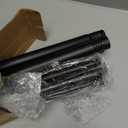 Black Double Curtain Rod, 36 to 72 Inch Dual Curtain Rods with Aluminum Modern End Cap Finials, 1 Inch Adjustable Heavy Duty Window Treatment Rods, Telescopic Metal Double Drapery Pole Set