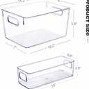SKTEET Set of 8 Clear Plastic Storage Bins, 4 Large and 4 Small Stackable Storage Containers for Pantry Organization and Kitchen Storage Bins,Home Edit and Cabinet Organizers