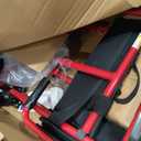 Drive Medical Lightweight Folding Transport Wheelchair with Swing-Away Footrests, Red
