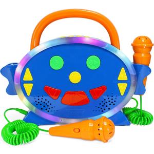 Kidzlane Kids Karaoke Machine - Singing Machine with 2 Microphones and Bluetooth - 100 Pre-Loaded Songs - Kids Music Player with Voice Changer, Record and Playback, and Multicolored LED Lights
