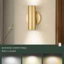 2-Light Wall Light, Brass Gold Wall Sconce, Indoor Up and Down Wall Lamp with Cover for Bedroom Bathroom Stair Entryway, Update WL4830-2W-BB-B