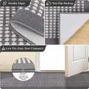 Ileading Hallway Runner Rug 2'x10' Heavy-Duty Durable Entryway Floor Mat with Non Slip Rubber Backing for Busy Traffic Extended Indoor Doormat Machine Washable Grey Kitchen Throw Rug for Corridor