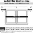 IFELS Heavy Duty Curtain Rods for Windows 66 to 120 Inch,1 Inch Adjustable Black Curtain Rod with Easy Installation and Modern Design,Decorative Long Drapery Rods with Metal Finials (A1,Black,30-120")