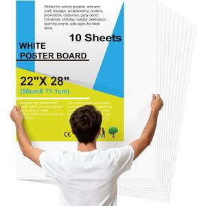 White Poster Board 22×28In 10Pcs