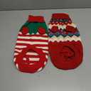 2PCS Puppy Christmas Sweater Cat Turtleneck Knitwear Xmas Elf Outfits Dog Warm Clothes Sweater for Kitties Puppies, Size: XL