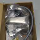 Bathroom Sink Faucets 2/3 Hole,Brushed Nickel Dual Handles 4 inch Plastic Plating Over Bathroom Faucet with Pop-up Drain and 2 Supply Hoses for Apartment Rvs Sink Vanity