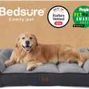 Bedsure SupportMax XL Plus Orthopedic Dog Beds Large Sized Dog - Extra Thick Supportive Dogs Couch with Waterproof Washable Cover, Jumbo Pet Sofa with Soft Sherpa and Nonskid Bottom, Grey, 48"