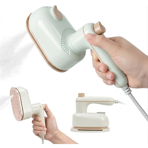 Mini Steamer Iron, Handheld Portable Travel Steam Iron, 2-in-1 Wet and Dry Small Electric Steamer for Home & Travel Use (Green)