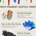 36 Colors Acrylic Paint Set, Yeeart Acrylic Paint, 2oz Bottles, Rich Pigmented Canvas Paint with Extra Metallic Color, Professional Craft Paint Kit, Premium Non-toxic Paints for Artists, Acrylic Paint Set for Adults, Art Supplies for Canvas Painting Rocks Wood Ceramic Model with 10 Brushes & Palette