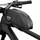 ENLEE Mountain/Road Top Tube Bike Bag, 1.5L TPU Fully Waterproof Bicycle Front Frame Bag, Lightweight Black Tool/Phone Bike Pouch Storage Bag with Removable Straps for Outdoor Cycling
