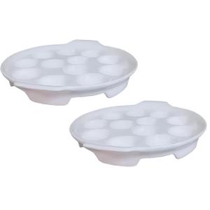 Bamboo's Grocery LoKii 12 Holes 2 Pack Ceramic Escargot Dish, Ceramic Snail Dish with Handles, Escargot Dish Diet Plates, White, 9.25 Inches, Medium