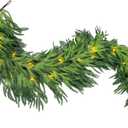Artificial Norfolk Pine Garlands, Real Touch Winter Pine Garland, Green Artificial Greenery Garland for Mantle, Stairs, Table, Fireplace, Indoor & Outdoor Xmas Decorations(9FT)