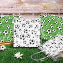 MIMIND 30 Pieces Soccer Gift Bags with Handles PVC Clear 8 x 8 x 3.15 Inch Soccer Goodie Bags Sport Themed Party Favor Treat Bag for Team Birthday Holiday Party Supplies