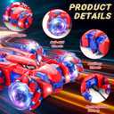 Punieayi Spider Remote Control Car, 2.4Ghz RC Cars with Headlight Double Sided Off-Road 360 Rotating Rechargeable 4WD RC Stunt Car Indoor Outdoor Spider Toys for Boys 4-6 5-7 8-13, 2.4 X 5.5 X 6.1 Inches