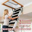 Attic Stairway Insulation Cover, Premium Energy Saving Attic Door Tent for Pull Down Stairs with Heavy-Duty Zipper, Fits 25" x 54" Opening, Easy Staple-On Install