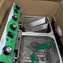 25.3QT/24L Commercial Deep Fryer with Oil Filtration and Timer Electric Deep Fryer with 2 Baskets and Lids Dual Tank Stainless Steel Large Countertop Fryer for Restaurant Use,110V 1750W x 2