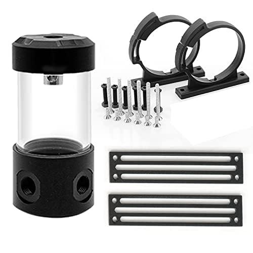 Dracaena.io 200mm G1/4' Holes, 55mm OD Cooling Acrylic Ball Water Reservoir with Metal Cover, Multi Outlets for Computer Cooling System
