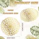 Sinmoe 100 Pack Disposable Paper Placemats Bulk 13 Inch Paper Charger Place Mat Party Charger Plates Table Place Mats for Dinner Wedding Birthday Baby Shower Spring Dining Tableware(Golden Print)