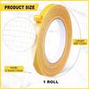2 x Crtiin 1rolls Double Sided Fabric Tape Heavy Duty, 0.5 in x 66ft/20m, Multifunctional Hem Tape No Sew for Clothes, Curtains, Carpet, Crafts and DIY Projects, Removable Residue (350u Thick,Yellow)