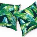 Outdoor Pillows for Patio Furniture 18x18 inch, Square Outdoor Throw Pillows with Inserts, Decorative Toss Pillows for Garden Couch Home Sofa Office Chair, Pack of 2, Hanalei Lagoon