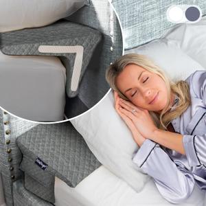 Bed Wedge Pillow for Headboard Gap Up to 7", Triangle Gap Filler for Bed, Mattress Wedge Gap Filler, Headboard Space Filler, Corner Pillow, Grey Queen 60"
