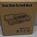 romision Expandable Dish Drying Rack Over The Sink Small Metal Stainless Steel Plate Holder for Compact Kitchen, Space Saving Modern Silver Hanging Drainer