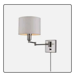 Globe Electric Anderson 1-Light Brushed Steel Plug-In or Hardwire Wall Sconce