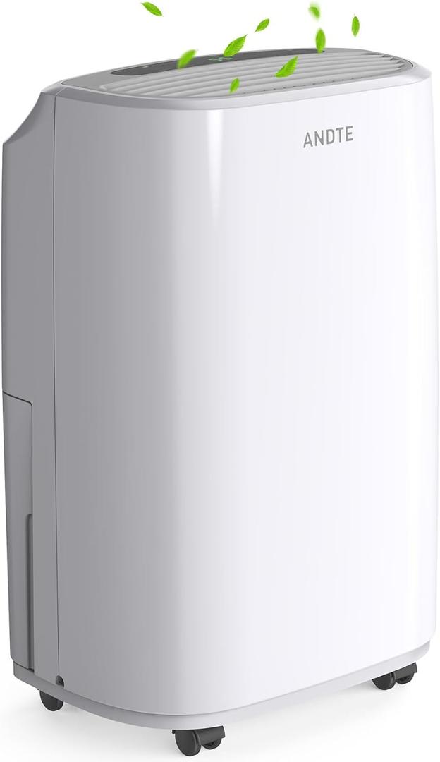 2500 Sq.Ft Dehumidifier for Home Basement, ANDTE 34 Pints Dehumidifier with Drain Hose with Smart Humidity Control, 3 Operation Modes, Powerful Moisture Removal for Large Room, RV, Bathroom, Bedroom (White)