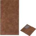 PU Leather Card Long Wallet for Men, Leather Checkbook Cover for Mens Wallet Brown Leathers Long Wallets Longs Bifold Travel Slim Wallets with Multiple Card Slots or Men Women (Deep Brown)