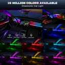 Dreamcolor Acrylic Interior Car LED Strip Light with USB/Type C/4-Port Cigarette Lighter,RGB 6 in 1 with 187 inches 650 LEDs Ambient Lighting Kits, Sound Active Function Neon Led Strips for Car