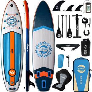 11' Inflatable Stand Up Paddle Board, 34" Extra Wide Stable iSUP for Adults & Youth, with Camera Mount & Premium Accessories, Non-Slip Deck for All Skill Levels