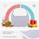 Lunch Bag Lunch Tote for Women, Insulated Lunch Box with Adjustable Strap, Leakproof Cooler Bag High Capacity Food Lunch Container for Work, Office, Picnic, Light Purple