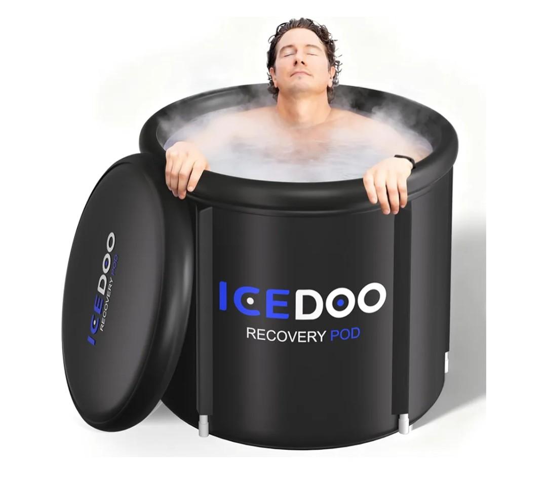 Upgrade XL Ice Bath Tub for Athletes, 119 Gallons Hot & Cold Plunge Tub with Cover for Recovery, Cold Water Therapy, Multiple Layered Portable Hot Tubs for for Home, Gym & Outdoor