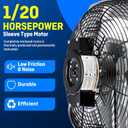 iLIVING 12" Wall Mounted Shutter Exhaust Fan, Automatic Shutter, with Thermostat and Variable Speed controller, 0.6A, 960 CFM, 1400 SQF Coverage Area Silver (ILG8SF12V-ST)